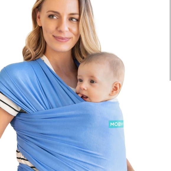 Baby Wrap Carrier - Blue Moby - Picture 1 of 4